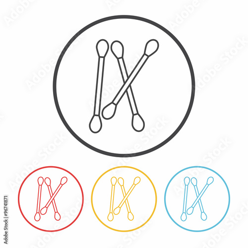 Cotton swabs line icon