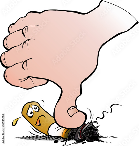 Vector cartoon illustration stop smoking