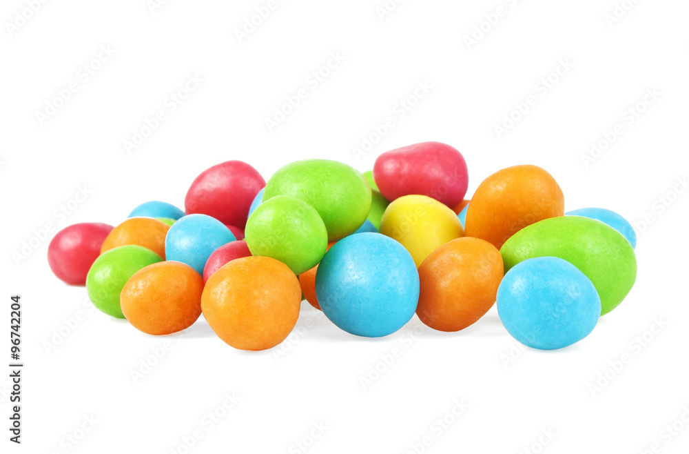 Colorful candies on a white background Colorful candies on a white background
