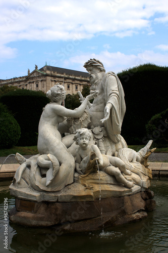 fountain in the square of Maria Theresa, Vienna, Austria