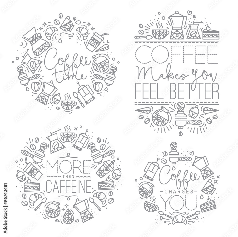 Coffee monograms grey