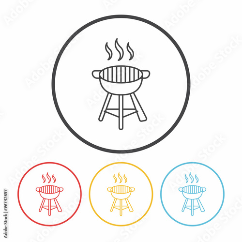 BBQ oven line icon