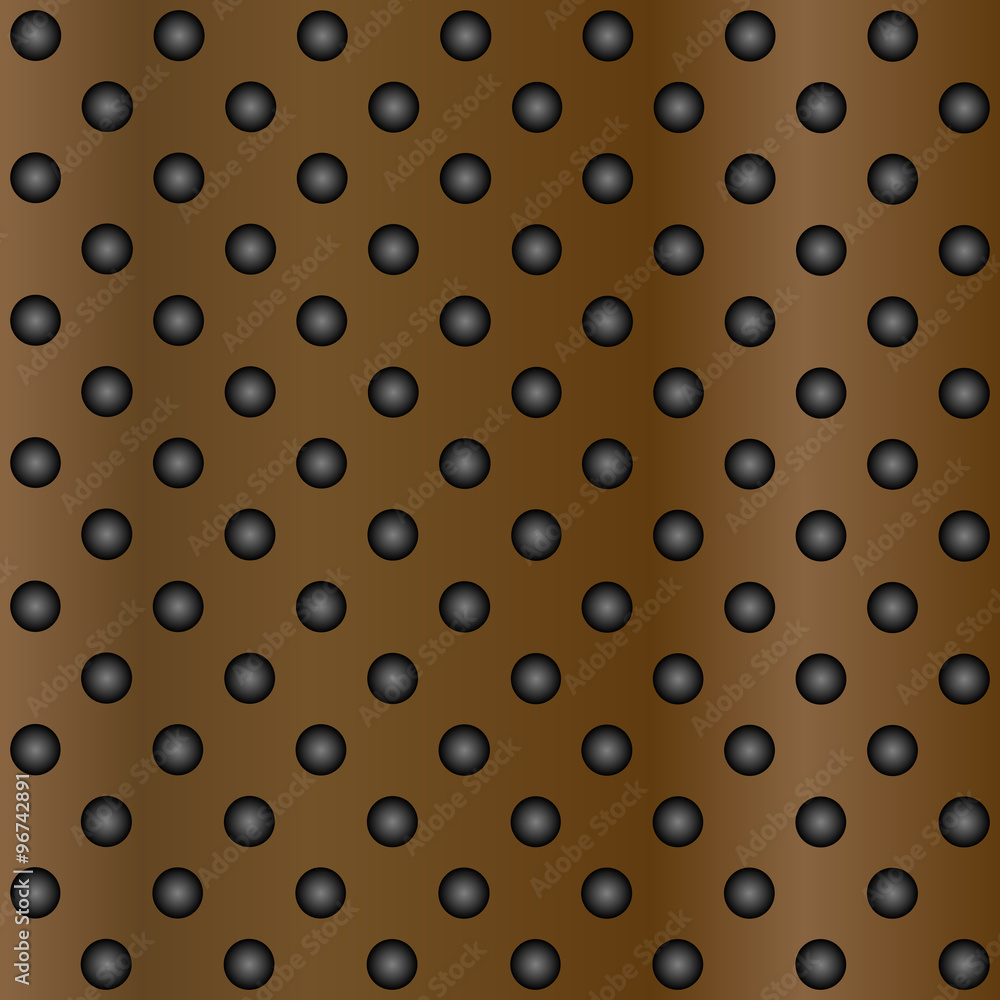 Metal perforated texture brown background