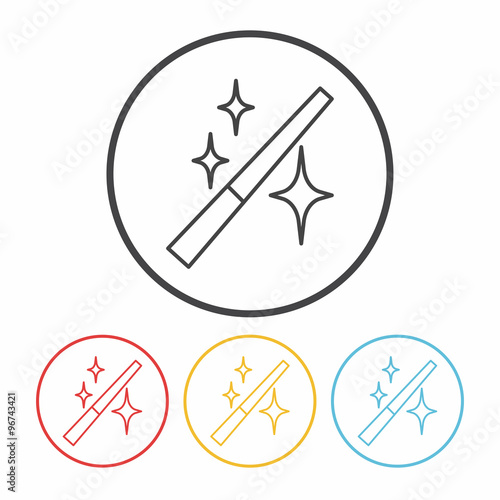 photo edit effects magic wand line icon