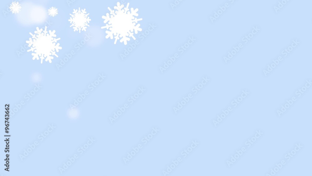 Winter graphics with slow falling snow flakes and copy space Winter graphics with slow falling snow flakes and copy space