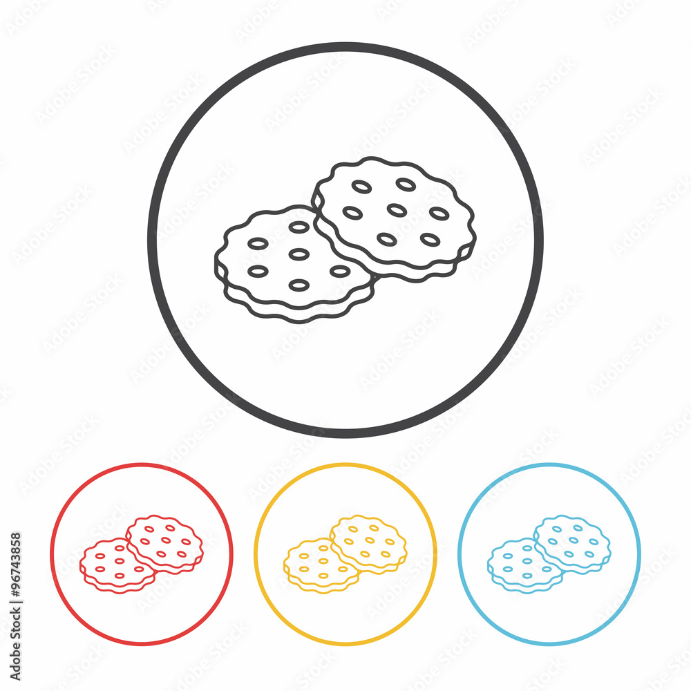 dessert cookie line icon dessert cookie line icon