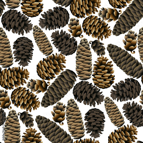 Seamless pattern of the pine cones