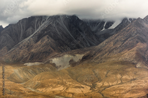 Landscape Scene along the Karakoram Highway that link China  Xinjiang province  with Pakistan via the Kunjerab pass