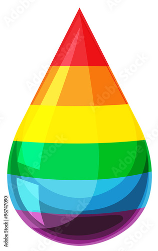 Drop of liquid with rainbow colors