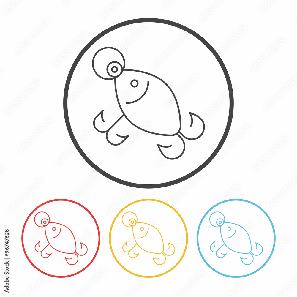 fishing bait line icon fishing bait line icon