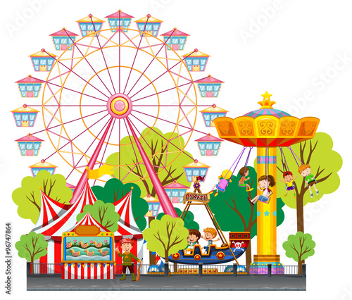 Children having fun at the circus