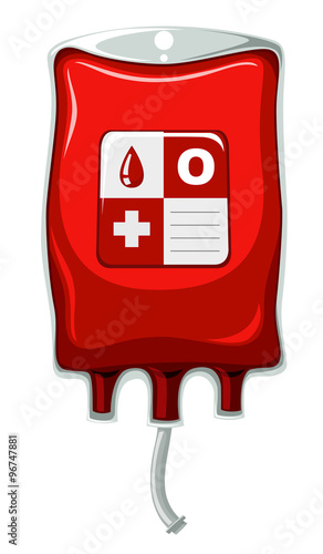 Blood type O in medical bag