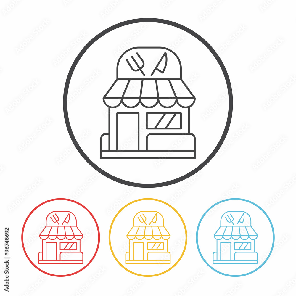 Obraz premium restaurant line icon
