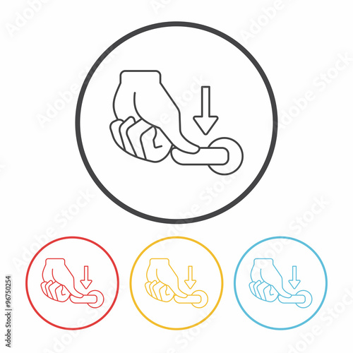flush handle line icon