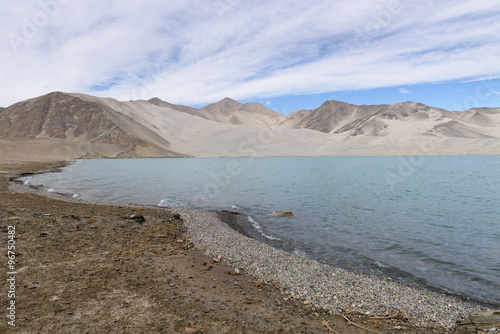 Landscape around Muztagh Ata and Karakuli Lake, Pamir Mountains, Kasgar, Xinjiang, China