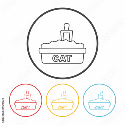 cat litter box line icon