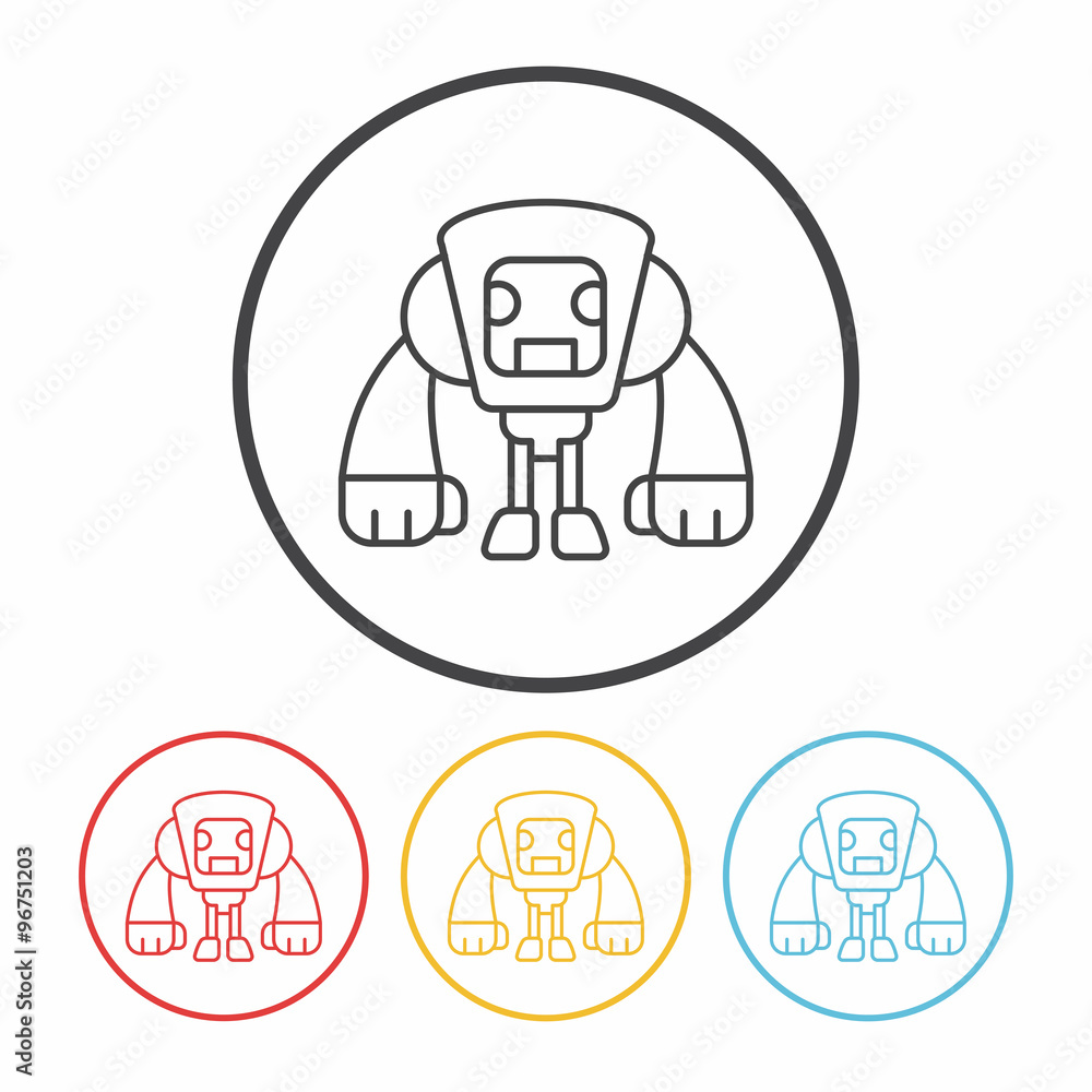 robot line icon robot line icon