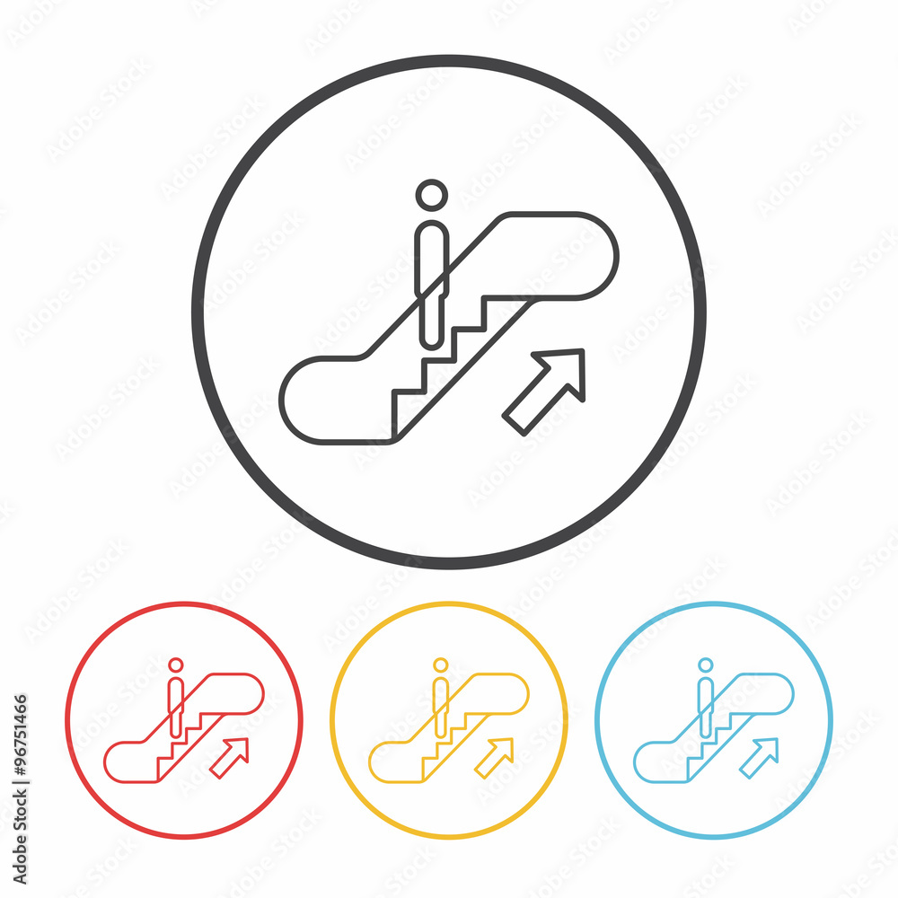 Escalator line icon Escalator line icon