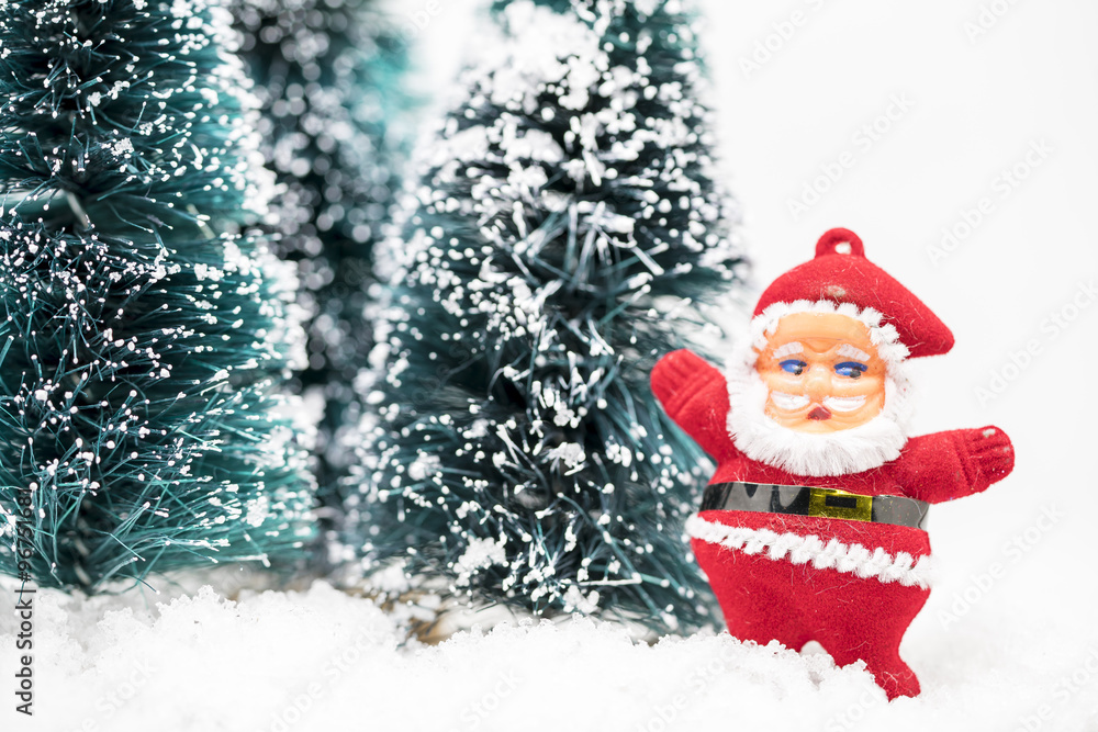 Christmas ornaments on snow Christmas ornaments on snow
