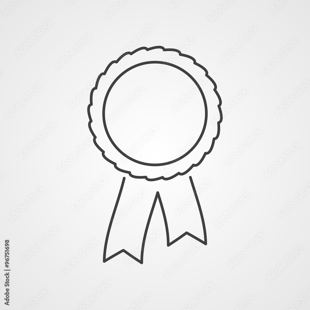 Award rosette with ribbon silhouette Award rosette with ribbon silhouette