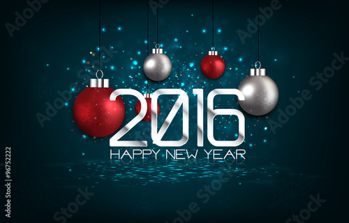 Happy New Year 2016 Golden Greeting Card photo