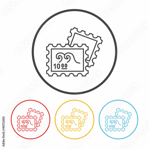 collect stamp line icon