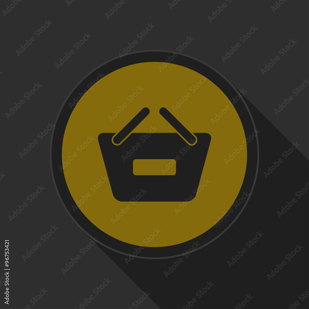 dark gray and yellow icon - shopping basket minus dark gray and yellow icon - shopping basket minus