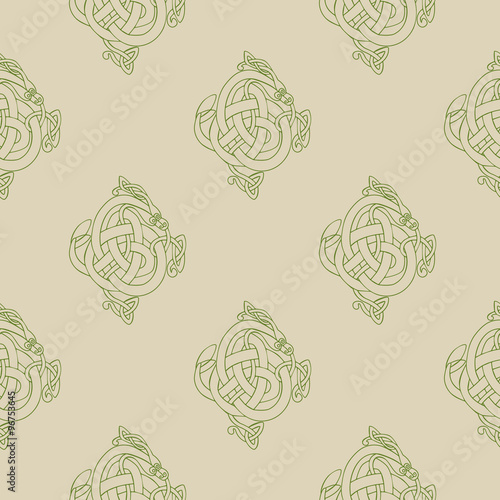 Seamless background with Celtic art and ethnic ornaments for your design