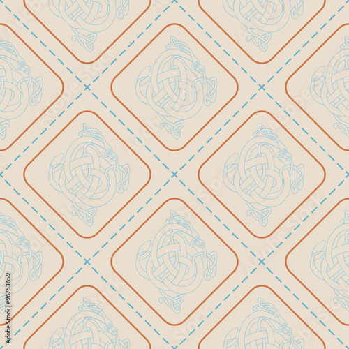 Seamless background with Celtic art and ethnic ornaments for your design