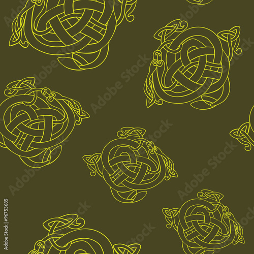 Seamless background with Celtic art and ethnic ornaments for your design