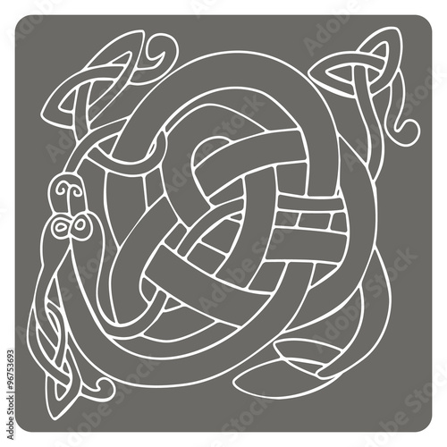 monochrome icon with Celtic art and ethnic ornaments for your design