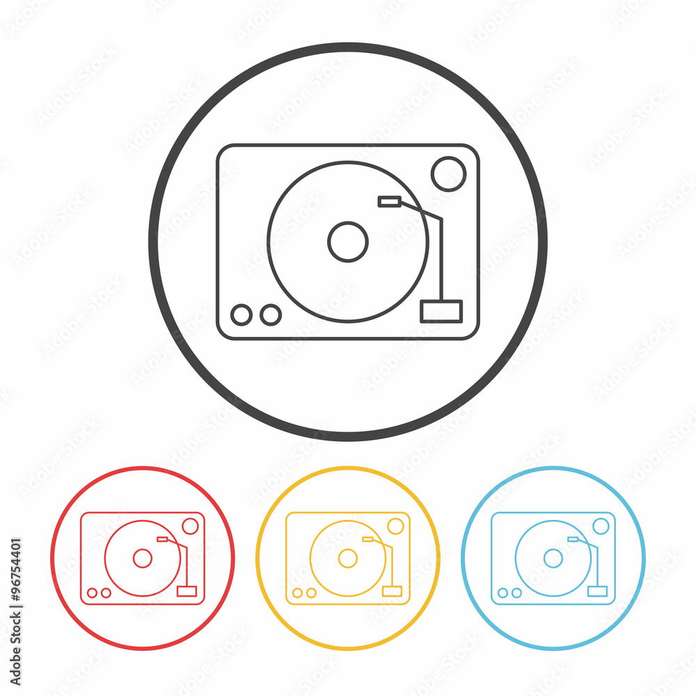 DJ disk line icon DJ disk line icon