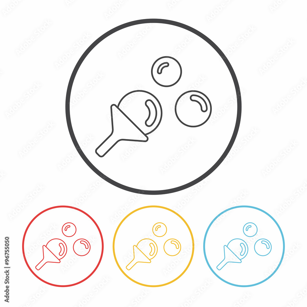 Blowing bubbles line icon Blowing bubbles line icon