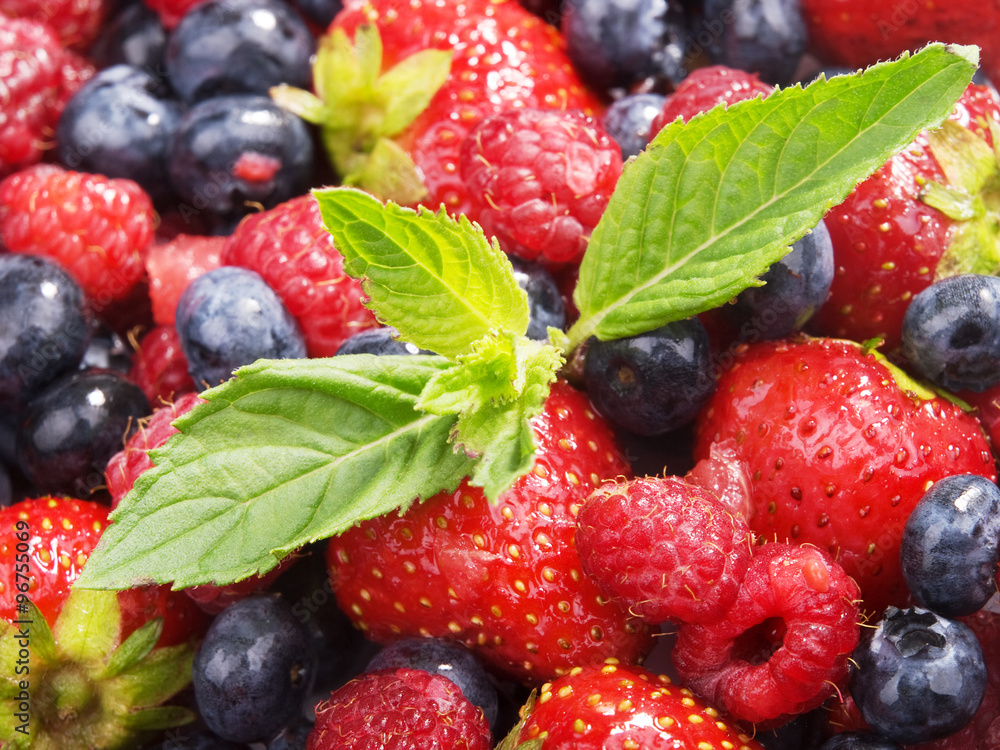 Berries with mint Berries with mint