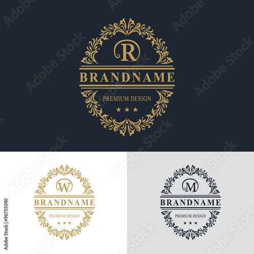 Monogram design elements, graceful template. Calligraphic elegant line art logo design. Letter emblem sign M, W, R for Royalty, business card, Boutique, Hotel, Heraldic, Jewelry. Vector illustration