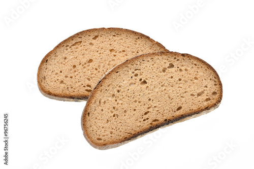 Zwei Scheiben Graubort auf weissen Hintergrund