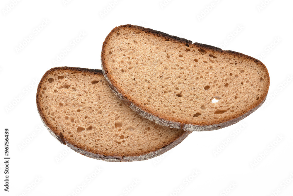 Wie Viele Kalorien Hat Eine Scheibe Graubrot Graubrotscheiben auf weißen Hintergrund freigestellt Stock-Foto | Adobe