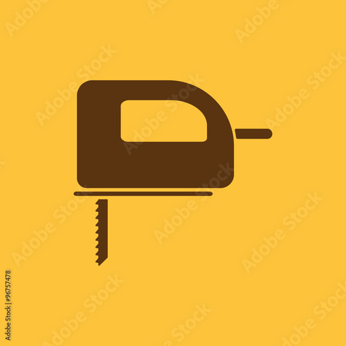 The fretsaw icon. Fretsaw symbol. Flat