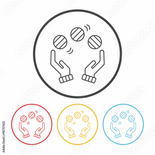 ball juggling line icon