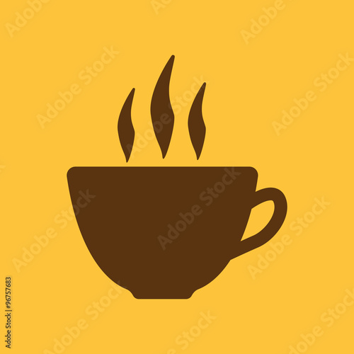The coffee and cup icon. Tea symbol. Flat