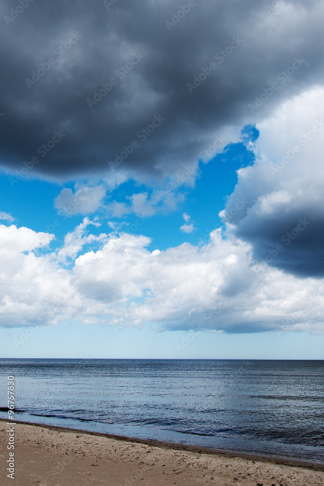 Cold Baltic sea in autumn.