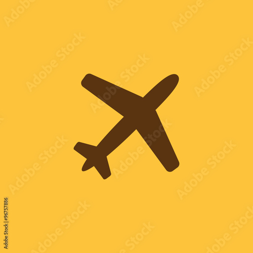 The plane icon. Travel symbol. Flat