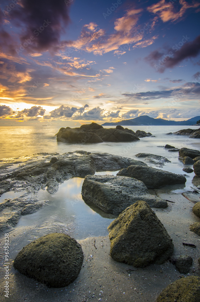 Pacific Ocean sunset, California, USA. Image slightly soft due t Pacific Ocean sunset, California, USA. Image slightly soft due t