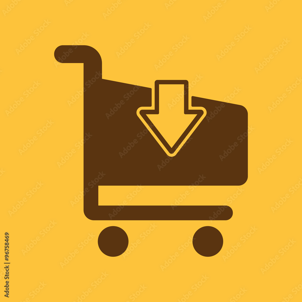 The cart shoping icon. Shop Cart symbol. Flat The cart shoping icon. Shop Cart symbol. Flat