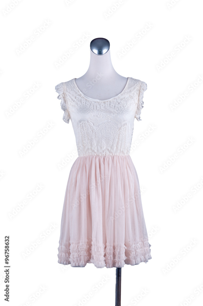 Obraz premium Womens beautiful dress on mannequin on white background