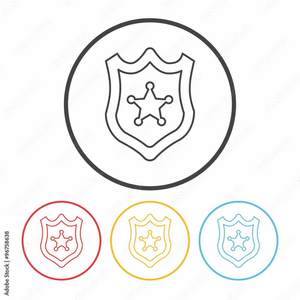 police badge line icon