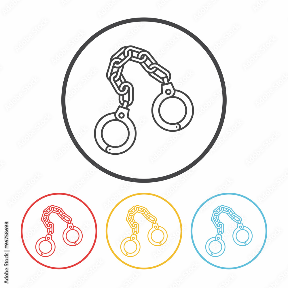 Fototapeta premium Handcuffs line icon