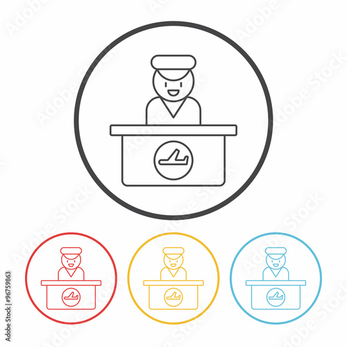 information desk line icon