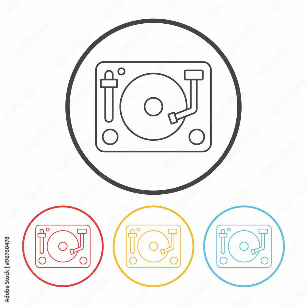DJ disk line icon DJ disk line icon