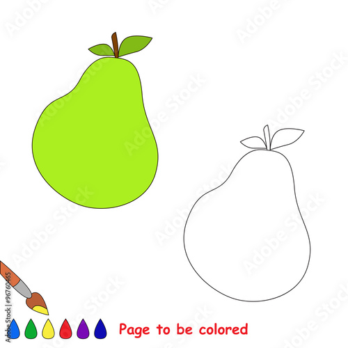 Pear vector cartoon to be colored. 